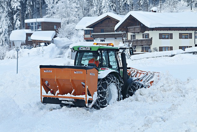 sněhové řetězy na traktoru