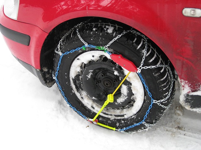 sněhové řetězy na autě